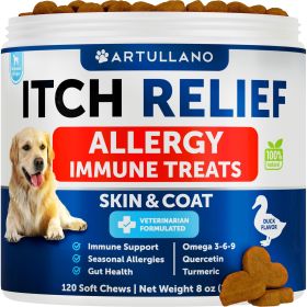 Dog Allergy Relief Chews Itching Skin Relief for Dogs Fish Oil Omega 3 Seasonal Allergies Pills Skin & Coat Anti ItchHot Spots Treatment Canine I